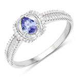 0.21 ctw Tanzanite Solitaire Ring in 14K White Gold