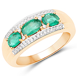 Oval 0.44 ctw Zambian Emerald Ring in 14K Yellow Gold