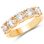 2.00 ctw. Genuine Champagne Diamond 5-Stone Ring in 14K Yellow Gold