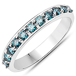 0.50 ctw. Genuine Blue Diamond Eternity Ring in 14K White Gold
