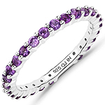 0.78 ct. tw. Amethyst Eternity Ring in Sterling Silver