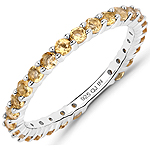 0.81 ct. tw. Citrine Eternity Band Sterling Silver Ring