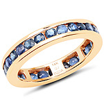 1.56 ctw. Genuine Blue Sapphire Eternity Band in 14K Yellow Gold