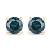 0.74 Carat Genuine Blue Diamond 14K Yellow Gold Earrings