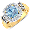 0.73 ctw. Genuine White Diamond Semi-Mounting Halo Ring in 14K Yellow Gold - holds 8x8mm Cushion Gemstone with Aquamarine Cushion 8.00mm