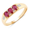 0.69 Carat Genuine Johnson Ruby and White Diamond 10K Yellow Gold Ring