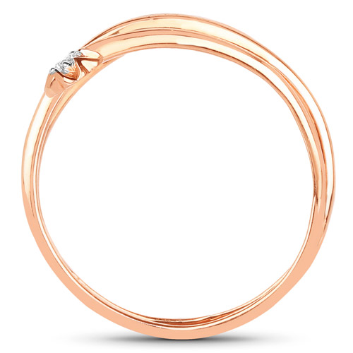 0.49 Carat Genuine White Diamond 14K Rose Gold Ring (G-H Color, SI1-SI2 Clarity)