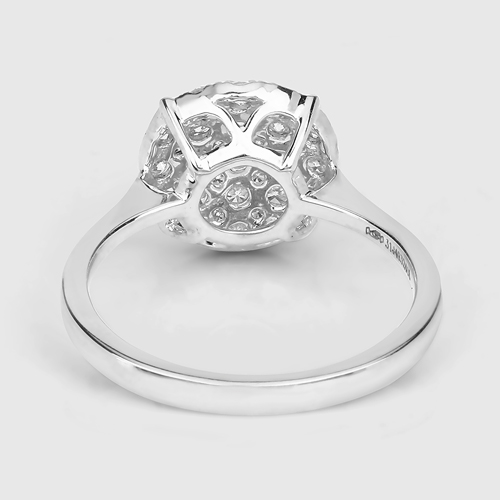 0.64 Carat Genuine White Diamond 14K White Gold Ring (E-F Color, SI Clarity)
