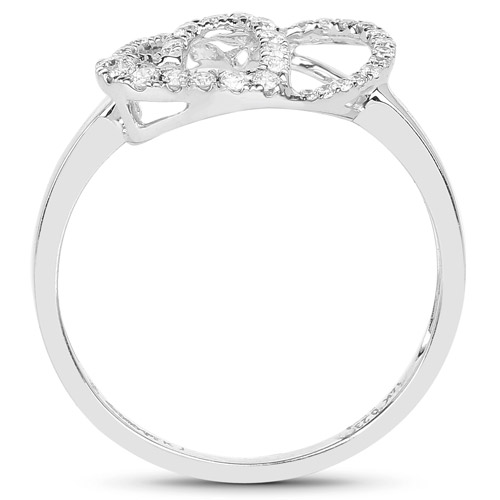 0.23 Carat Genuine White Diamond 14K White Gold Ring (G-H Color, SI1-SI2 Clarity)