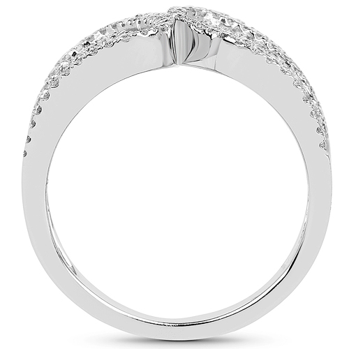 0.70 Carat Genuine White Diamond 14K White Gold Ring (G-H Color, SI1-SI2 Clarity)