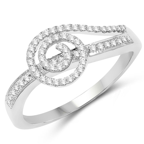 Diamond-0.23 Carat Genuine White Diamond 14K White Gold Ring (G-H Color, SI1-SI2 Clarity)