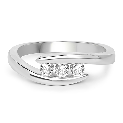 0.26 Carat Genuine White Diamond 14K White Gold Ring (E-F Color, SI Clarity)