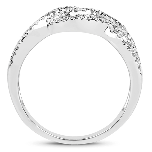 0.84 Carat Genuine White Diamond 14K White Gold Ring (E-F Color, SI1-SI2 Clarity)