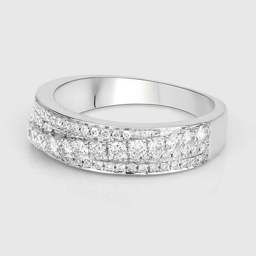 0.66 Carat Genuine White Diamond 14K White Gold Ring (G-H-I Color, SI Clarity)