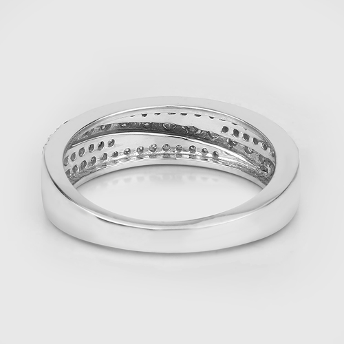0.66 Carat Genuine White Diamond 14K White Gold Ring (G-H-I Color, SI Clarity)
