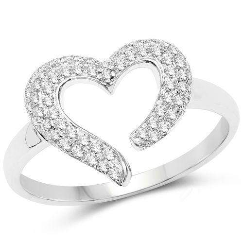 Diamond-0.27 Carat Genuine White Diamond 14K White Gold Ring (E-F Color, SI1-SI2 Clarity)