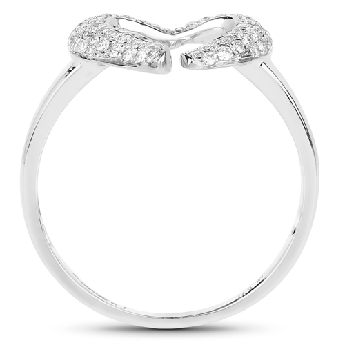 0.27 Carat Genuine White Diamond 14K White Gold Ring (E-F Color, SI1-SI2 Clarity)