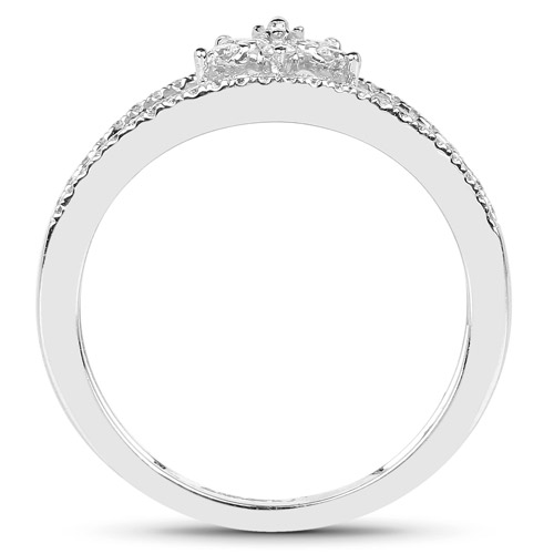 0.32 Carat Genuine White Diamond 14K White Gold Ring (G-H Color, SI1-SI2 Clarity)