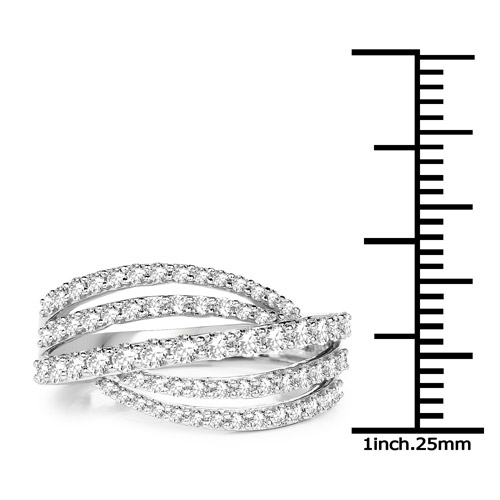 0.99 Carat Genuine White Diamond 14K White Gold Ring (G-H Color, SI1-SI2 Clarity)