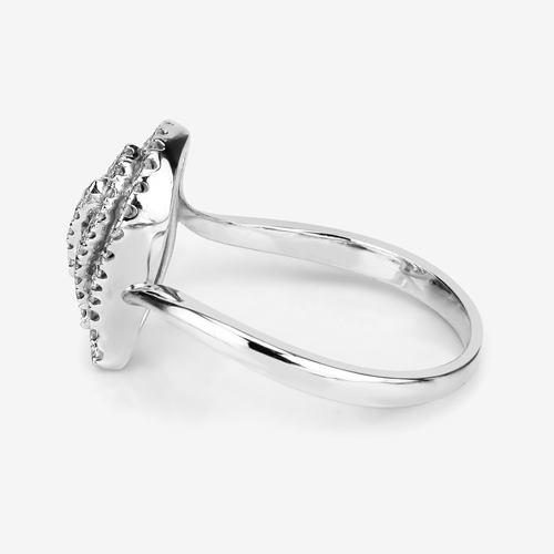 0.19 Carat Genuine White Diamond 14K White Gold Ring (E-F-G Color, SI1-SI2 Clarity)