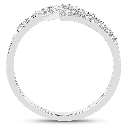 0.22 Carat Genuine White Diamond 14K White Gold Ring (F-G Color, SI Clarity)