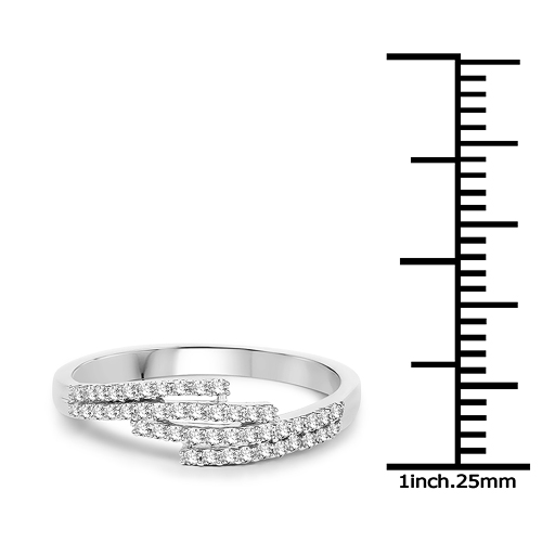 0.22 Carat Genuine White Diamond 14K White Gold Ring (F-G Color, SI Clarity)