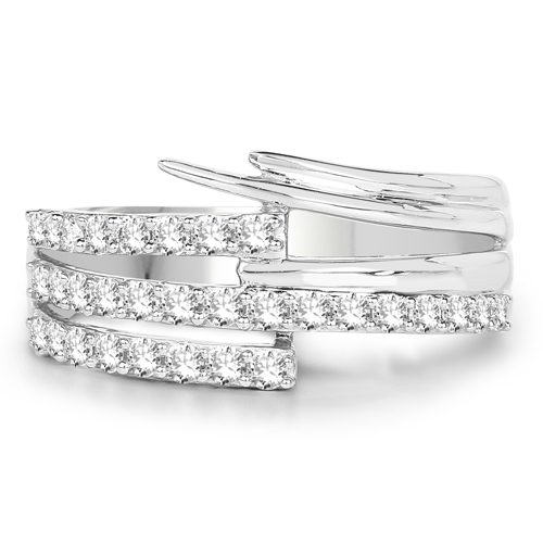 0.55 Carat Genuine White Diamond 14K White Gold Ring (E-F-G Color, SI1-SI2 Clarity)