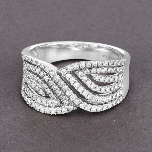 0.58 Carat Genuine White Diamond 14K White Gold Ring (E-F-G Color, SI1-SI2 Clarity)