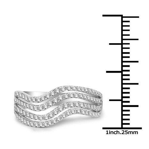 0.56 Carat Genuine White Diamond 14K White Gold Ring (G-H Color, SI1-SI2 Clarity)
