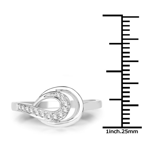 0.10 Carat Genuine White Diamond 14K White Gold Ring (G-H Color, SI1-SI2 Clarity)