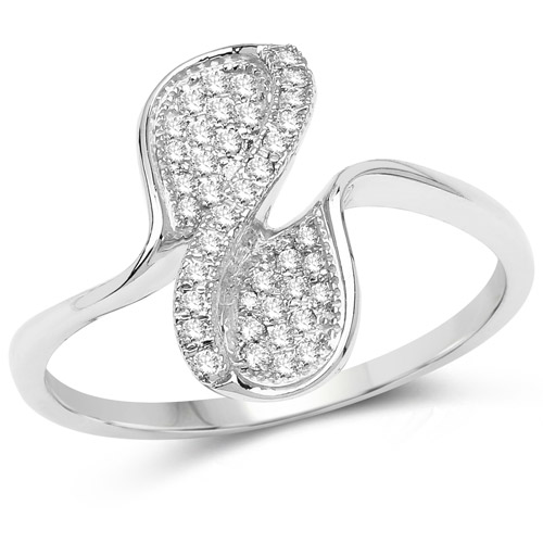 Diamond-0.20 Carat Genuine White Diamond 14K White Gold Ring (G-H Color, SI1-SI2 Clarity)