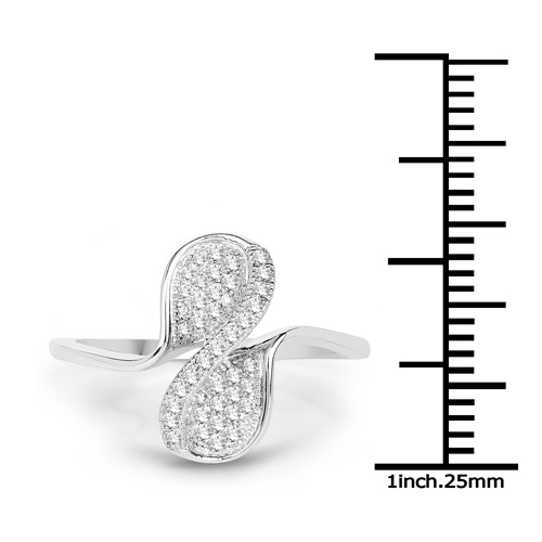 0.20 Carat Genuine White Diamond 14K White Gold Ring (G-H Color, SI1-SI2 Clarity)