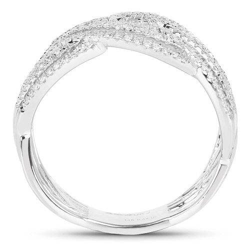 0.49 Carat Genuine White Diamond 14K White Gold Ring (G-H Color, SI1-SI2 Clarity)