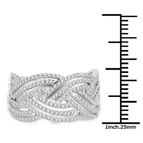 0.49 Carat Genuine White Diamond 14K White Gold Ring (G-H Color, SI1-SI2 Clarity)