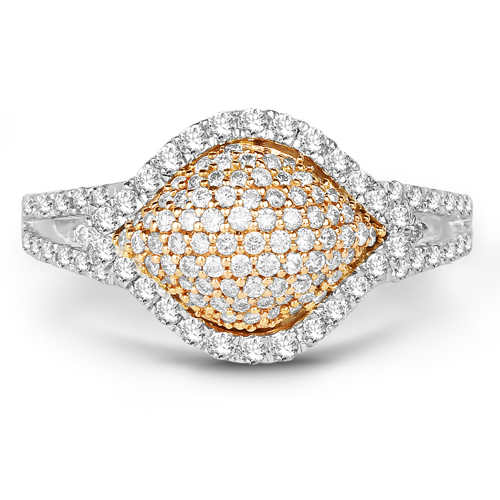 0.72 Carat Genuine White Diamond 14K White & Rose Gold Ring (E-F Color, SI1-SI2 Clarity)