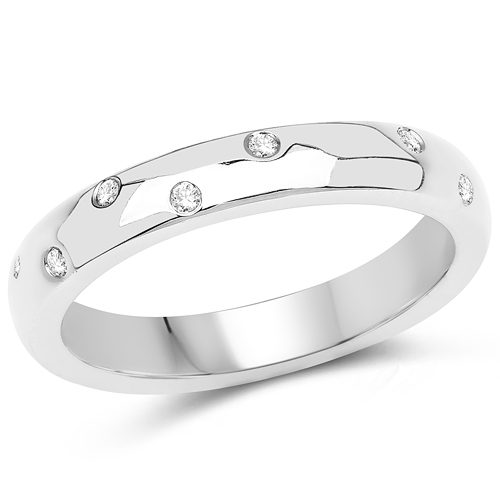 Diamond-0.15 Carat Genuine White Diamond 14K White Gold Ring (E-F Color, VS-SI Clarity)