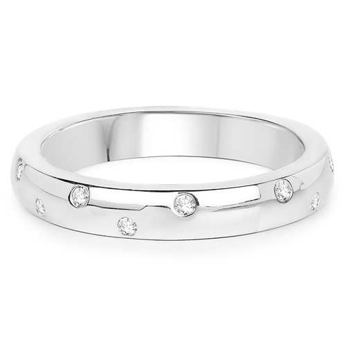 0.15 Carat Genuine White Diamond 14K White Gold Ring (E-F Color, VS-SI Clarity)