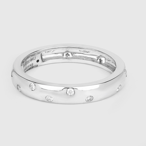 0.15 Carat Genuine White Diamond 14K White Gold Ring (E-F Color, VS-SI Clarity)