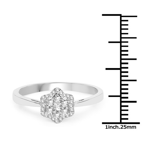 0.23 Carat Genuine White Diamond 14K White Gold Ring (G-H Color, SI1-SI2 Clarity)