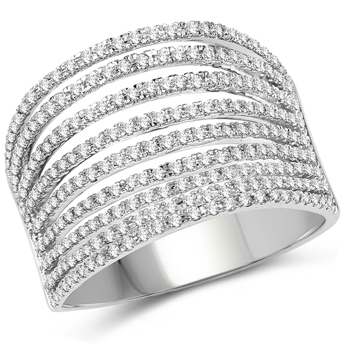 Diamond-0.91 Carat Genuine White Diamond 14K White Gold Ring (G-H Color, SI1-SI2 Clarity)