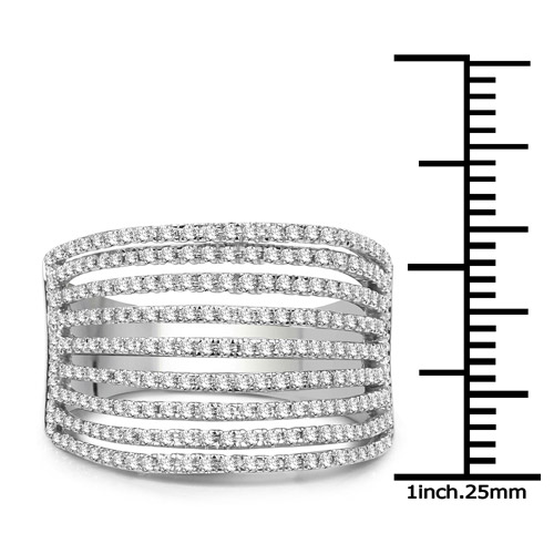 0.91 Carat Genuine White Diamond 14K White Gold Ring (G-H Color, SI1-SI2 Clarity)