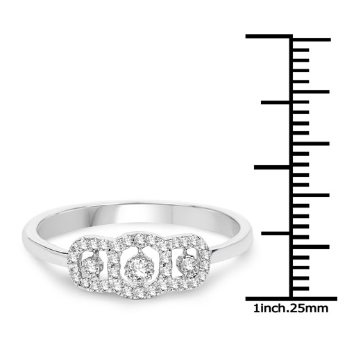 0.18 Carat Genuine White Diamond 14K White Gold Ring (G-H Color, SI1-SI2 Clarity)
