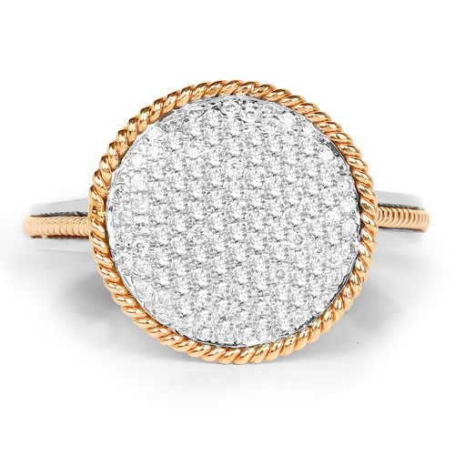 0.45 Carat Genuine White Diamond 14K White & Rose Gold Ring (E-F Color, SI1-SI2 Clarity)