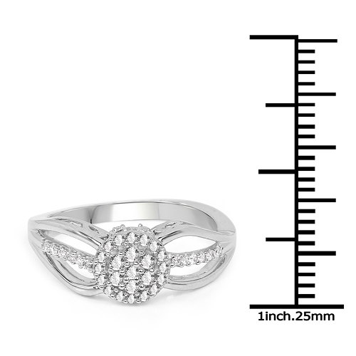 0.25 Carat Genuine White Diamond 14K White Gold Ring (E-F Color, SI Clarity)
