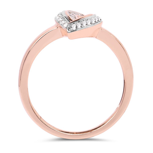 0.29 Carat Genuine White Diamond 14K Rose Gold Ring (E-F Color, SI1-SI2 Clarity)