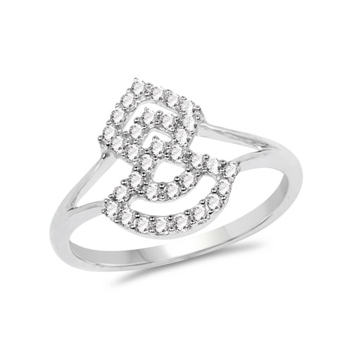 Diamond-0.28 Carat Genuine White Diamond 14K White Gold Ring (G-H Color, SI1-SI2 Clarity)