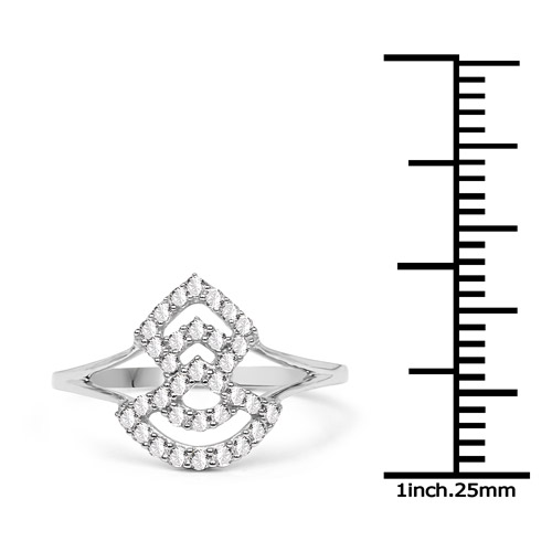 0.28 Carat Genuine White Diamond 14K White Gold Ring (G-H Color, SI1-SI2 Clarity)