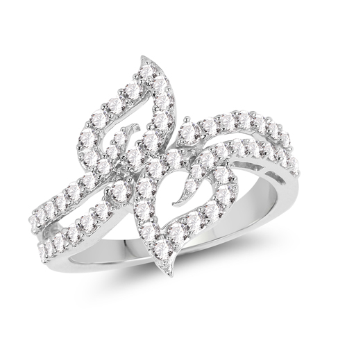 Diamond-0.74 Carat Genuine White Diamond 14K White Gold Ring (E-F-G Color, SI1-SI2 Clarity)