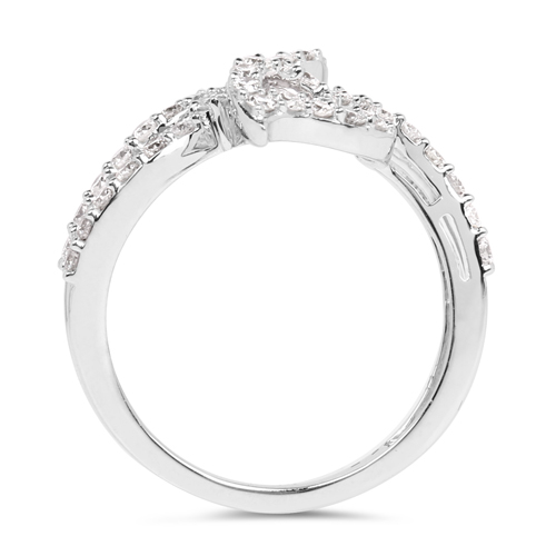 0.74 Carat Genuine White Diamond 14K White Gold Ring (E-F-G Color, SI1-SI2 Clarity)