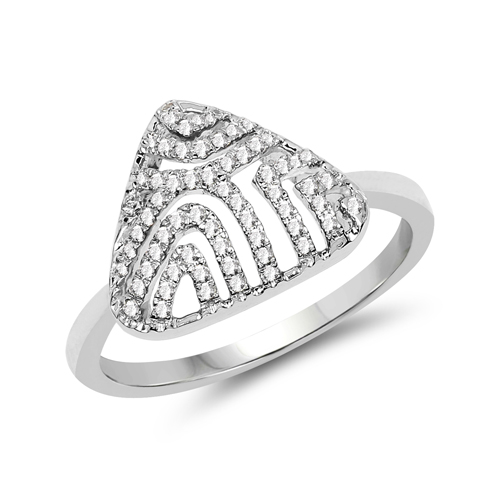 Diamond-0.17 Carat Genuine White Diamond 14K White Gold Ring (G-H Color, SI-I1 Clarity)
